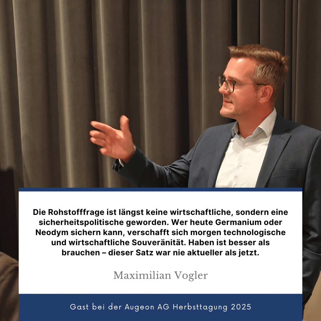 Die Rohstofffrage im Portfolio - Maximilian Vogler auf der Augeon Herbsttagung 2025