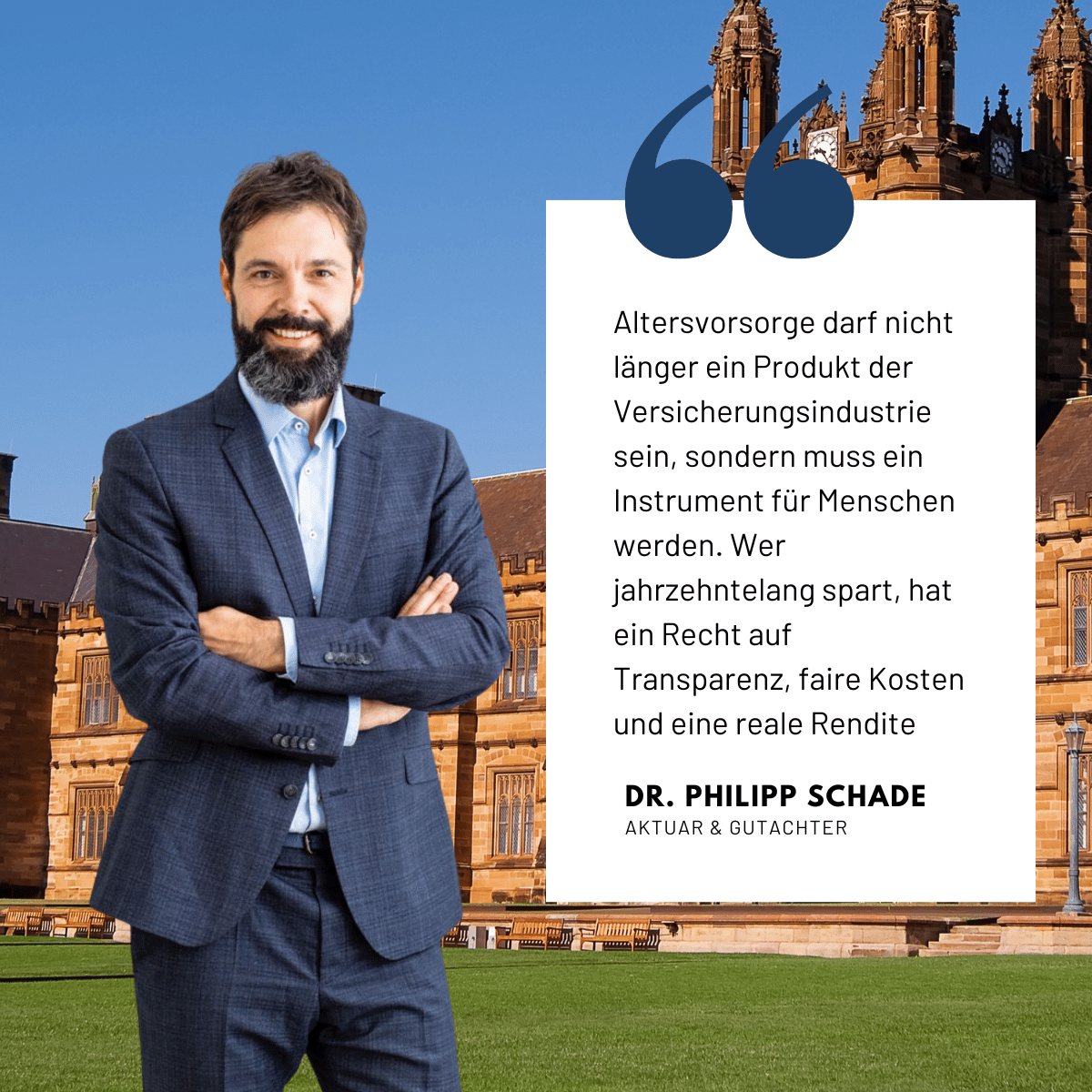 Zukunft der Altersvorsorge – wie Verbraucherrechte wirklich gestärkt werden können 2 Altersvorsorge für Menschen - Prof. Dr. Schade