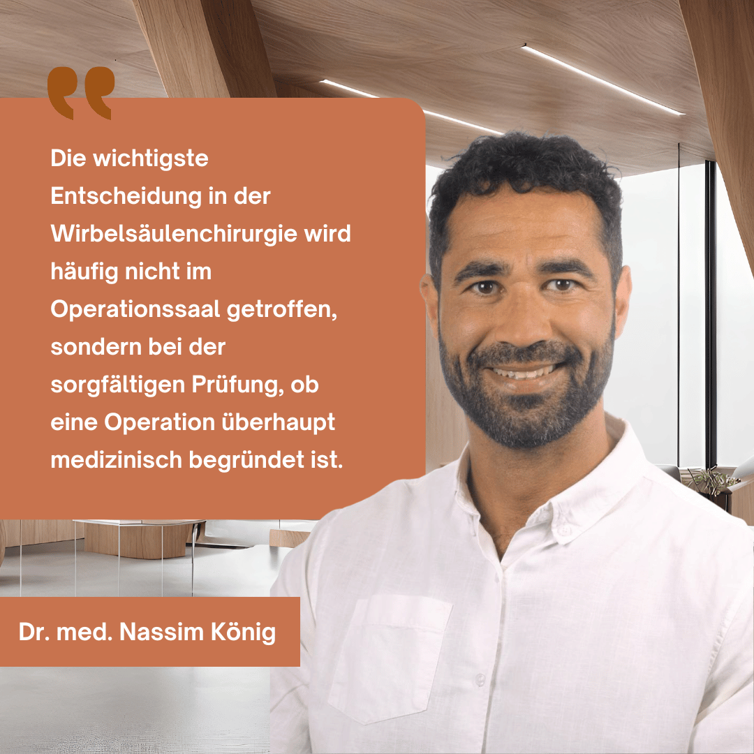 Nassim König - Entscheidung Wirbelsäulenoperation